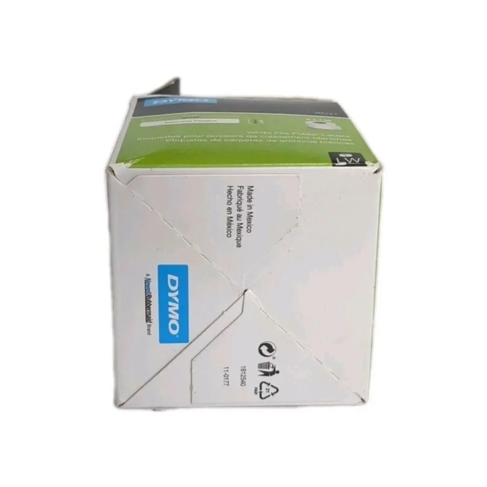 DYMO 30327 LabelWriter 1-UP File Folder Labels 9/16 x 3 7/16 White 130/Roll x 2